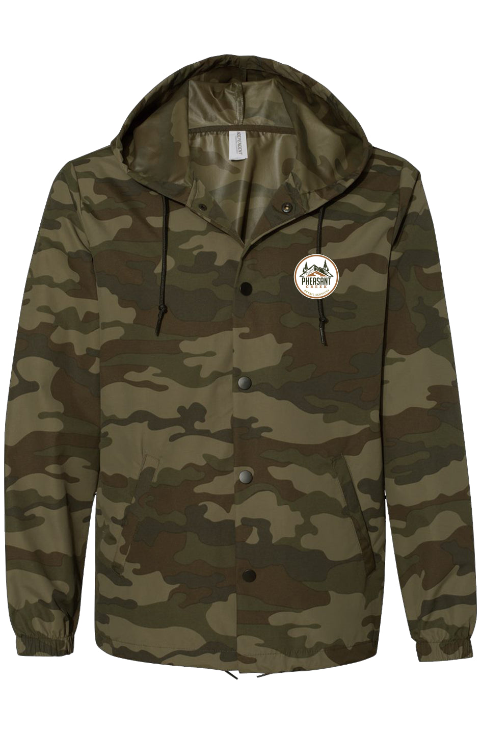 Pheasant Creek Forest Camo Water-Resistant Windbreaker