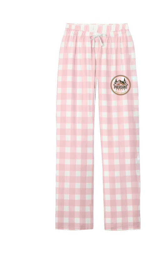 Pheasant Creek Womens Flannel Plaid Pant (Pink/White)